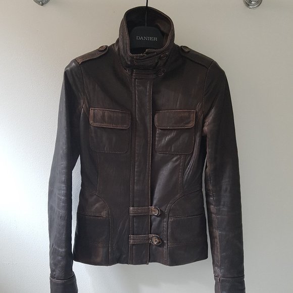 Danier Brown Leather Jacket - Picture 1 of 15